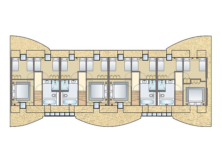 Ruime woonkamer in Hof van Saksen 24-persoons boerderij in Nooitgedacht, Drenthe met moderne inrichting en comfortabele zitplaatsen.