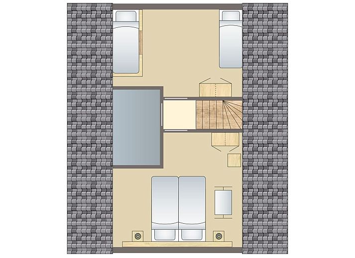 Kinderbadezimmer in Orveltermarke 4-Bett-Bungalow in Witteveen, Midden Drenthe, farbenfroh und verspielt eingerichtet.
