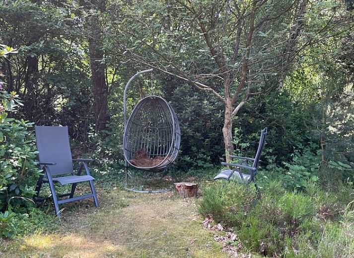 Vakantiehuis Huisje in Een, Drenthe weerspiegeld in een rustige vijver.