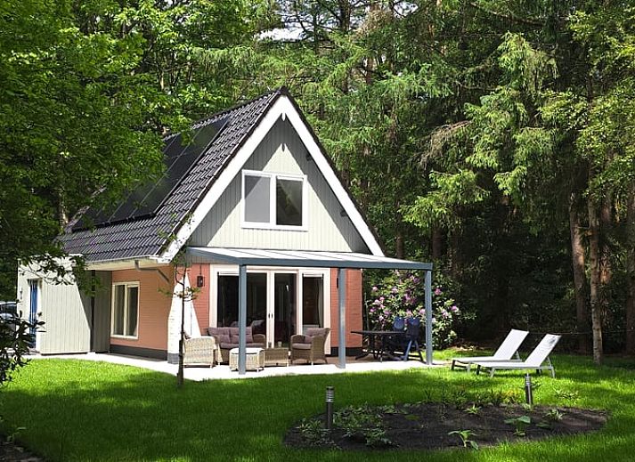 Cottage in Norg, ein charmantes Ferienhaus in Nord-Drenthe, umgeben von gruener Natur und mit einer einladenden Terrasse.