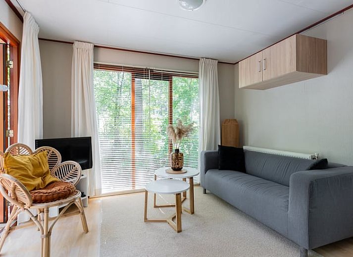 Ontspannen ligstoelen bij Huisje in Norg, vakantiehuis in Noord Drenthe, omringd door bosrijke natuur.