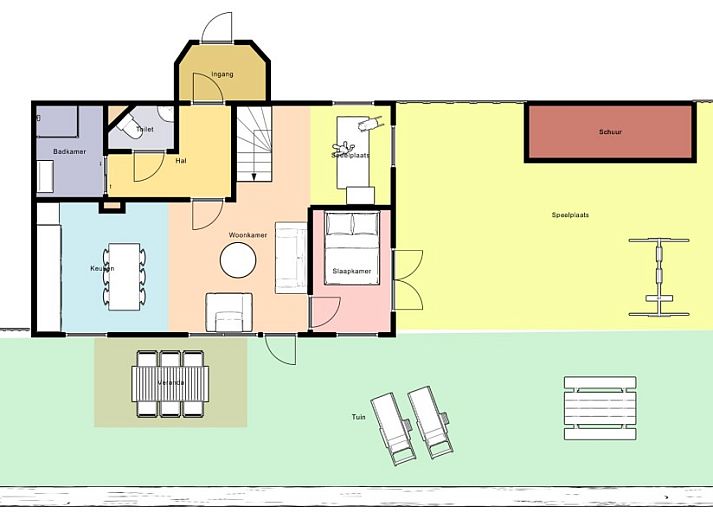 Innenraum des Ferienhauses Morgenster in Norg, Drenthe, mit moderner Tuer und heller Einrichtung.