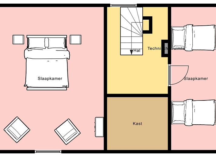 Innenraum des Ferienhauses Morgenster in Norg, Drenthe, mit moderner Tuer und heller Einrichtung.