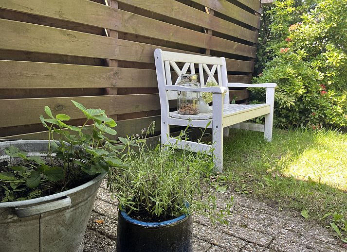 Gezellige keuken in vakantiehuis DG1879, Borger, Noord Drenthe met houten tafel en hanglamp.