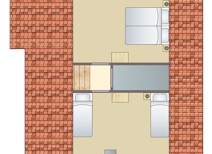 Het Land van Bartje 4-Personen-Landhaus mit rotem Dach in Ees, Nord-Drenthe, umgeben von viel Gruen.