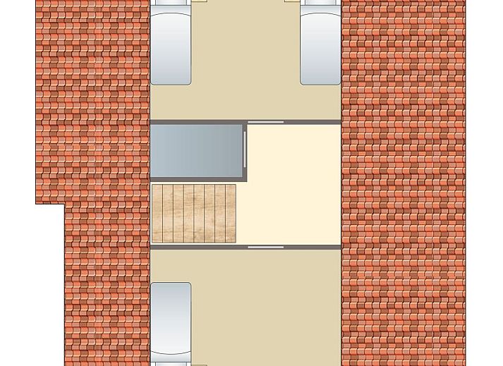 Grundriss von Het Land van Bartje 5-Personen Landhaus 5C2 in Ees, Nord-Drenthe. Gemuetliche Aufteilung mit Wohnzimmer, Kueche und Badezimmer.