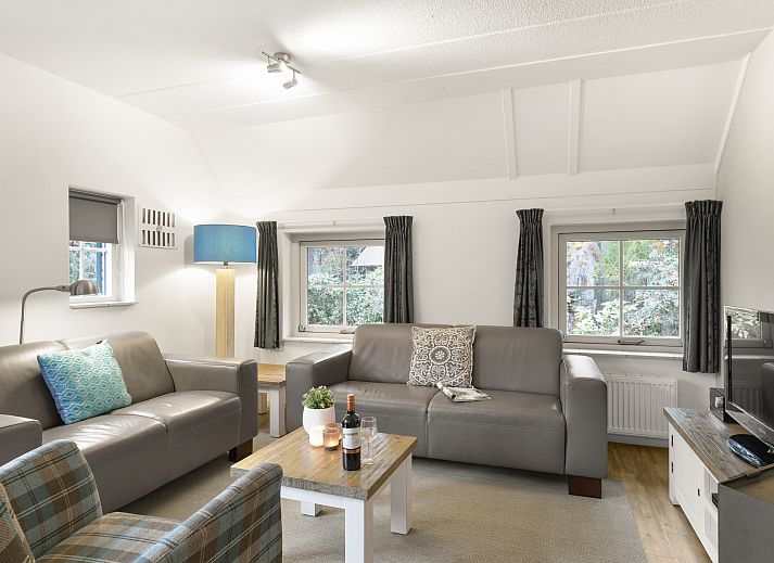 Gemuetliche Ecke mit Kamin im 6-Personen-Bauernhaus Het Land van Bartje, Ees, Nord-Drenthe. Perfekt zum Entspannen.