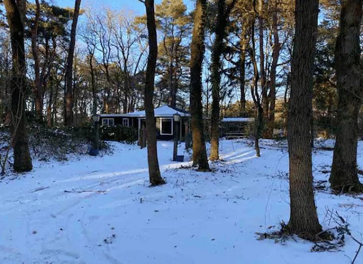 Lichte woonkamer in Huisje in Steenbergen, vakantiehuis in Drenthe met uitzicht op groene tuin en serene omgeving.