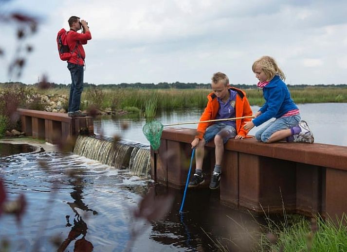 Der stilvolle Flur mit Stauraum im Cottage in Matsloot, einem Ferienhaus in Nord-Drenthe, bietet praktischen Komfort.