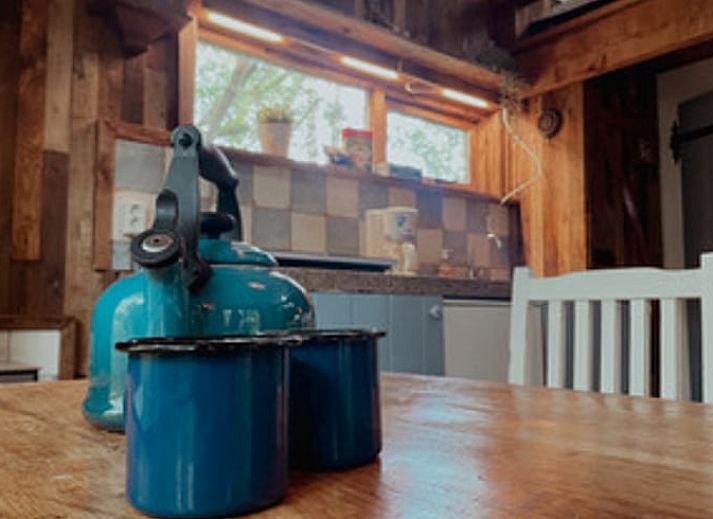 Uitzicht op de natuur vanuit Vakantiehuis in Drouwenerveen, Noord Drenthe, met comfortabele zitplek.