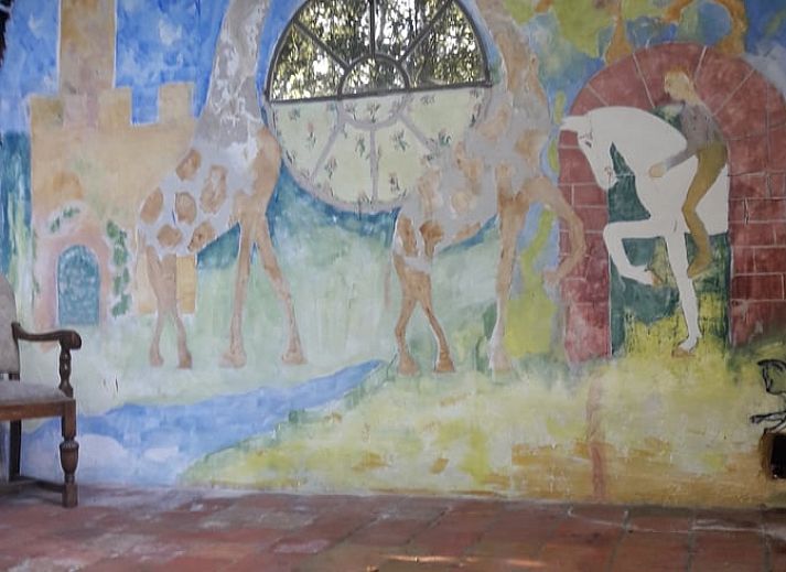 Einzigartige Kueche des Ferienhauses in Altena, bunt und gemuetlich in Nord-Drenthe, Drenthe.