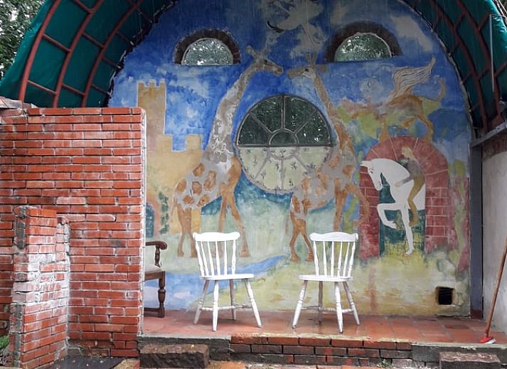 Einzigartige Kueche des Ferienhauses in Altena, bunt und gemuetlich in Nord-Drenthe, Drenthe.