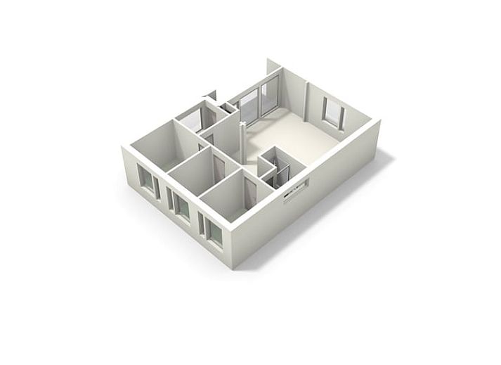 Large windows in the dining room of Cottage in Meppen, vacation home in Southeast Drenthe overlooking nature.