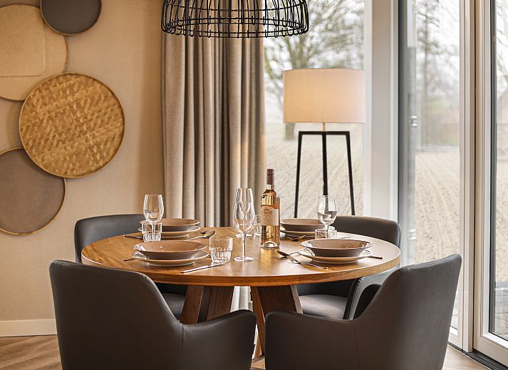 Aelderholt 4-persoons woning in Aalden, Drenthe met zonnig terras en groene omgeving.