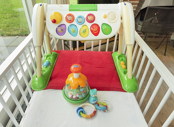 Omheinde tuin van Aelderholt 4-persoons babybungalow 4CN in Aalden, ideaal voor kinderen.