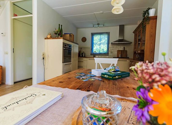 Aerial view of Cottage in Exloo, vacation home surrounded by trees in Exloo, Southeast Drenthe, Drenthe.