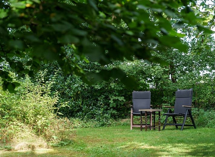 Eetruimte in Vakantiehuis in Exloo, Zuidoost Drenthe met houten tafel en stoelen in een gezellige setting.