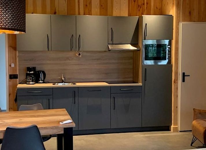 Cozy living room in Holiday Home in Dalerveen, Southeast Drenthe overlooking green nature.