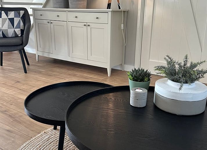 Gezellige entree van Vakantiehuisje in Valthe, Drenthe met rieten dak en houten gevel.