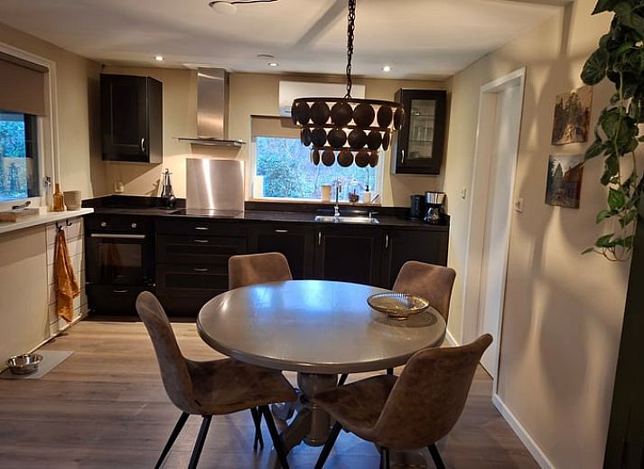 Geniessen Sie die Ruhe und den Frieden auf der Terrasse des Ferienhauses in Schoonoord, umgeben von der Natur in Suedost-Drenthe.