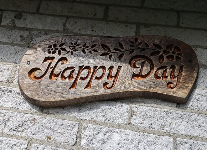 Ferienhaus in Geesbrug, Drenthe mit gruenem Garten und Terrasse in waldreicher Umgebung.