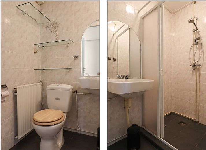 Gemuetliche Terrasse im Ferienhaus in Geesbrug, Drenthe, umgeben von Natur.