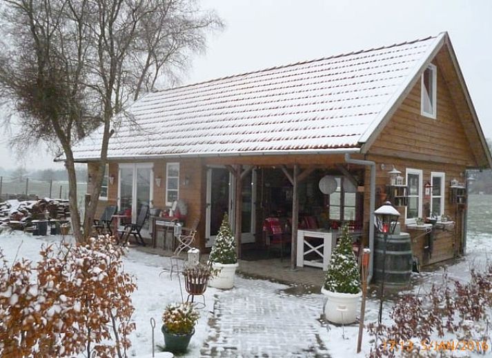 Gemuetliche Terrasse am Ferienhaus in Nieuw-Dordrecht, umgeben von Natur in Suedost-Drenthe, Drenthe.