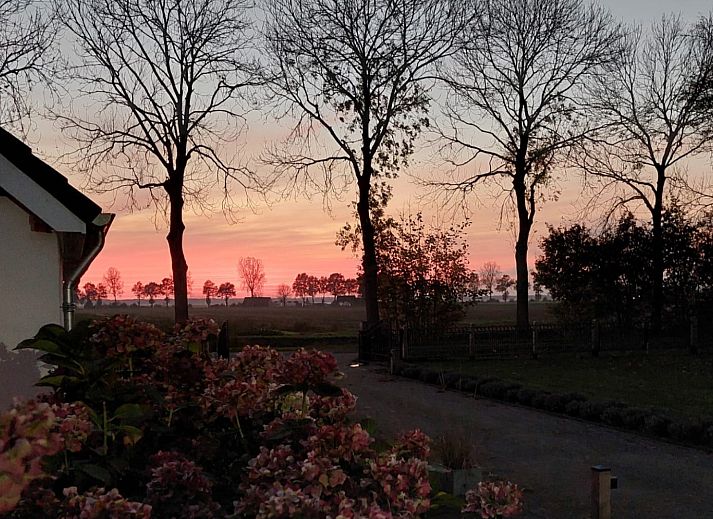 Balcony overlooking nature at vacation home DG1648 in Tweede Exloermond, Drenthe.