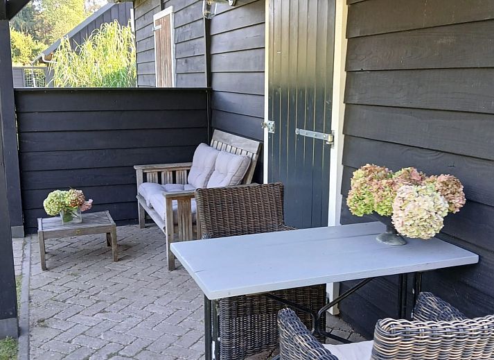 Balcony overlooking nature at vacation home DG1648 in Tweede Exloermond, Drenthe.