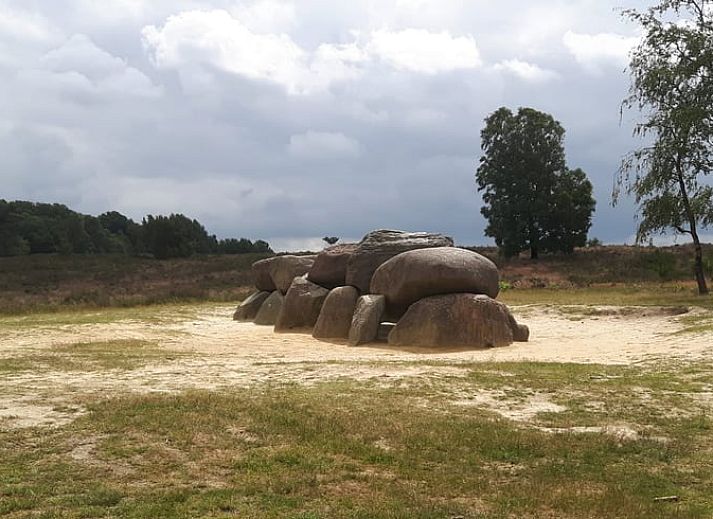 Lichte woonkamer van Vakantiehuis in Havelte, Zuidwest Drenthe met uitzicht op terras.