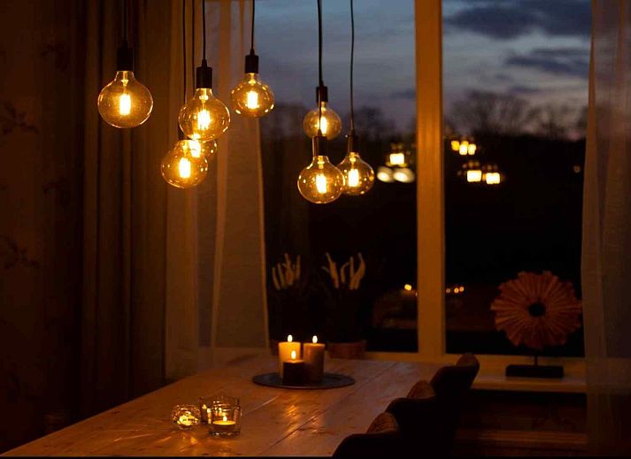 Gezellige woonkamer met open haard in vakantiehuis DG751, Ruinen, Zuidwest Drenthe.