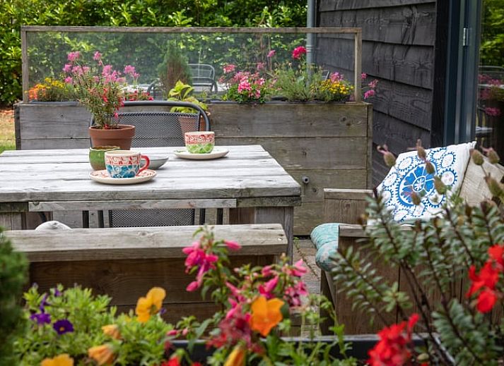 Luxurioeses Badezimmer in einem Ferienhaus in Ruinen, Suedwest-Drenthe. Entspannen Sie sich stilvoll in dieser komfortablen Ferienunterkunft inmitten der Natur.