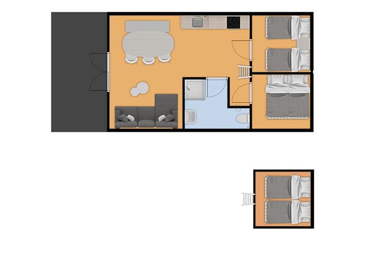 Chalet Sedna im Suedwesten von Drenthe, mit einer grossen Terrasse und einer schoenen natuerlichen Umgebung.