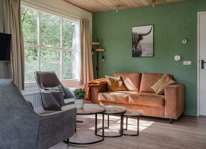 Bungalow Saturnus in Dwingeloo, Zuidwest Drenthe. Geniet van het terras en de natuurlijke omgeving van dit vakantiehuis.