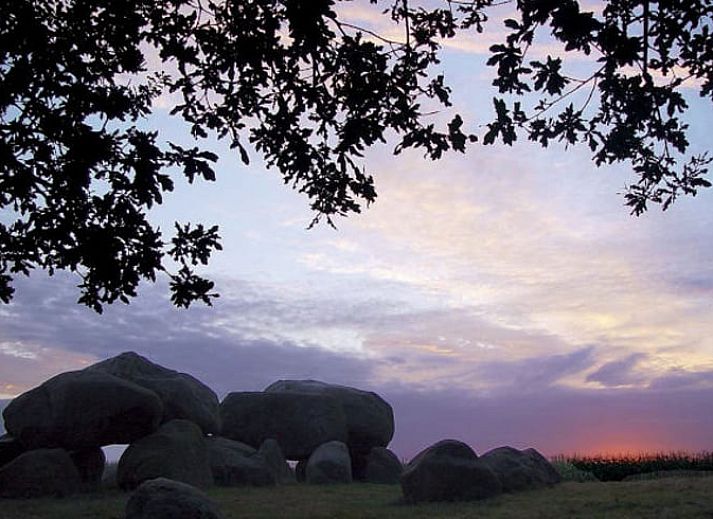 Gemuetliches Schlafzimmer mit Etagenbett im Ferienhaus in Ruinerwold, Ferienhaus im Suedwesten von Drenthe, umgeben von Natur.