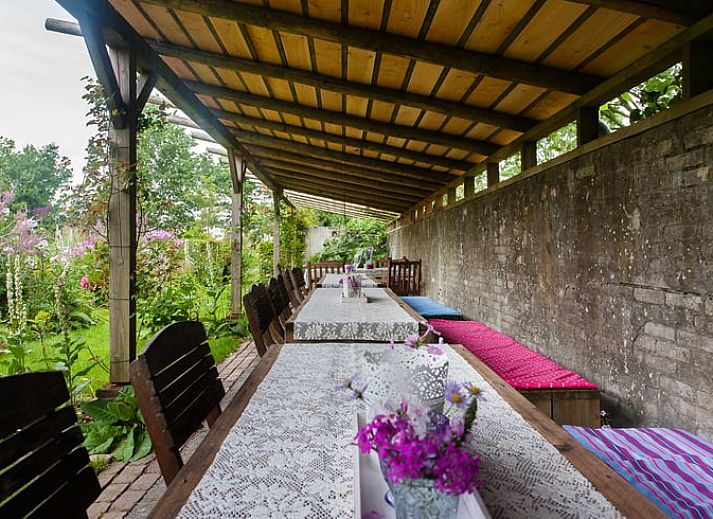 Schoener Garten fuer Ferienhaus in Ruinerwold, ein idyllisches Ferienhaus im Suedwesten von Drenthe.
