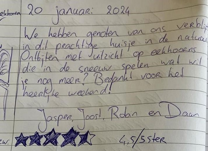 Vakantiehuis in Zorgvlied in Zuidwest Drenthe, omringd door groen met vijver en picknicktafel.