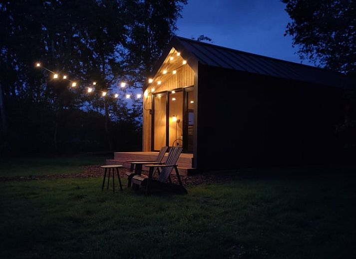 Wooden path to Holiday home in Vledder, in the middle of the greenery of Drenthe.