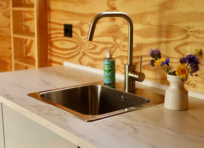 Cottage in Vledder, Ferienhaus in Drenthe mit Terrasse und gruenem Garten in Vledder.