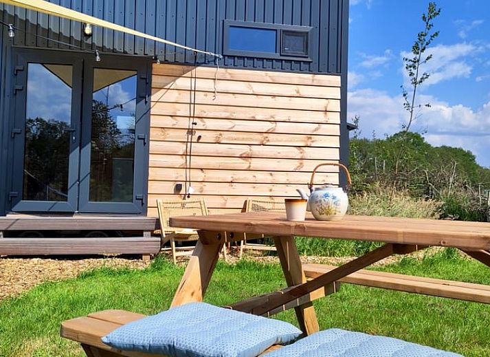 Gemuetliches Wohnzimmer von Huisje in Vledder, Ferienhaus in Suedwest-Drenthe mit Holzofen.
