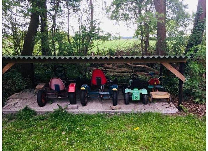 Zonnebloemveld nabij Vakantiehuisje in Wapse, Drenthe, met dramatische wolkenlucht.