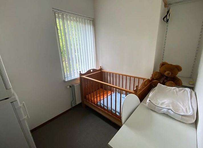 Gemuetliche Veranda im Ferienhaus in Wateren, Westerveld, Suedwest-Drenthe, umgeben von ueppiger Natur.