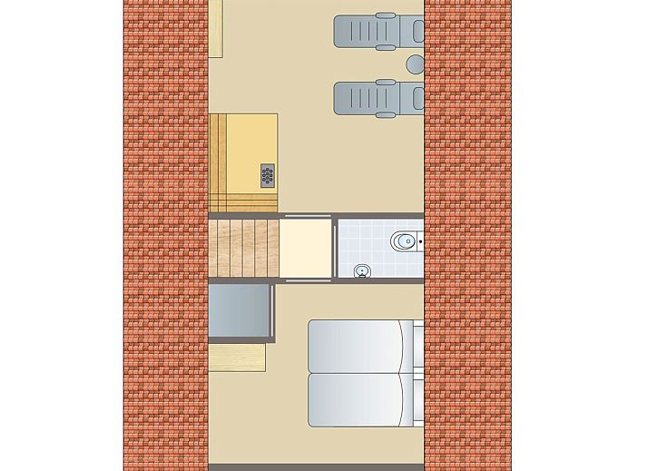 Luftaufnahme von Hunerwold State 4-Personen-Bungalow 4L in Wateren, Suedwest-Drenthe, umgeben von gruener Natur.