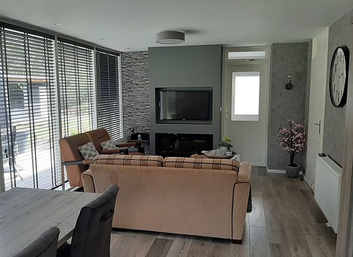 Veranda of Holiday Home in Wittelte, Southwest Drenthe, with beautiful views of the garden.