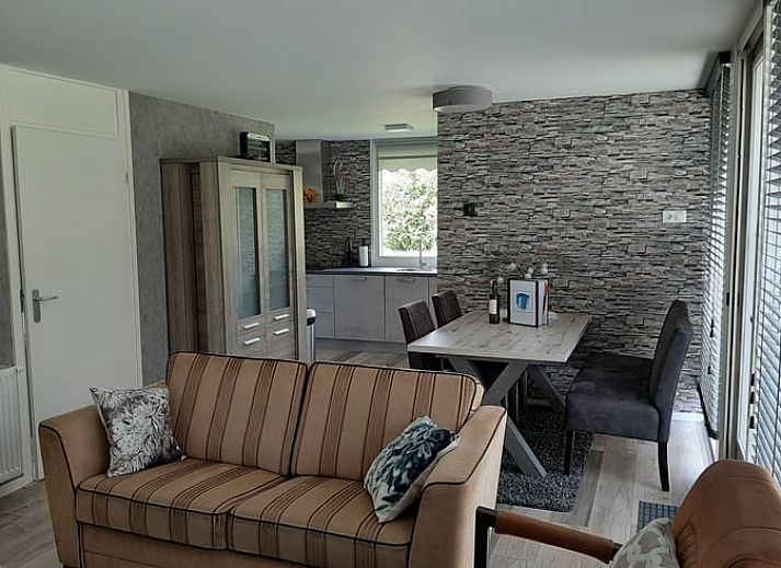 Veranda of Holiday Home in Wittelte, Southwest Drenthe, with beautiful views of the garden.