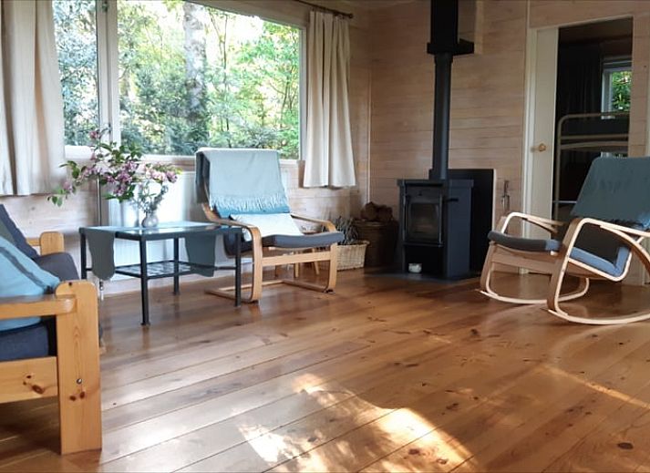 Front view of Cottage in Koekange, vacation home in Southwest Drenthe, surrounded by lush green garden.