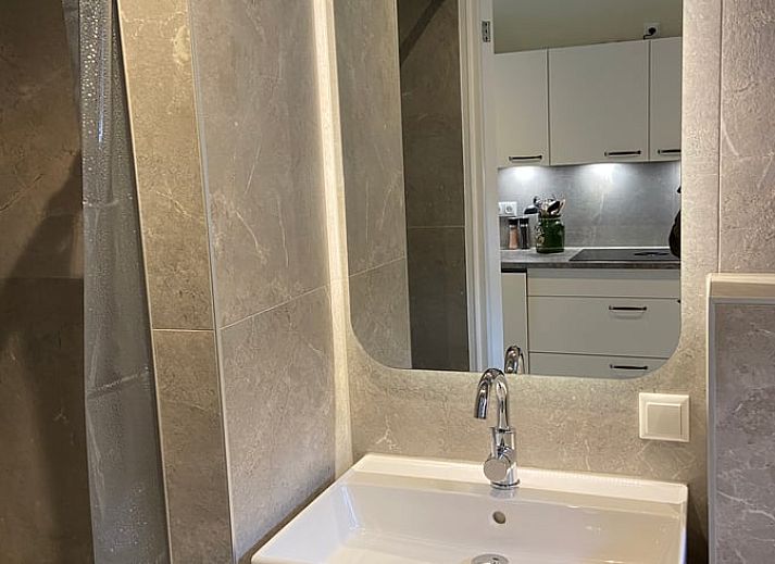 Kunstwerk met bloemen in Huisje in Elim, vakantiehuis in Elim, Zuidwest Drenthe, dat een kleurrijke en artistieke sfeer toevoegt.