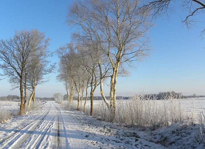 Stijlvolle keuken met uniek aanrecht in Vakantiehuisje in Ansen, Zuidwest Drenthe.
