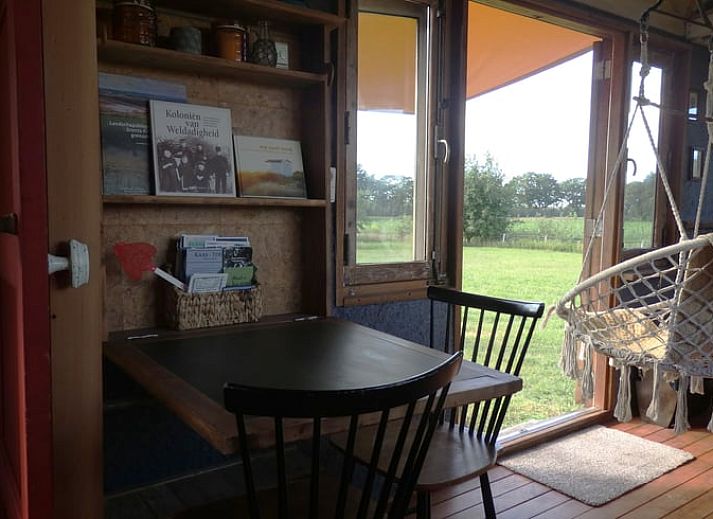 Comfortable sitting area in Huisje in Veenhuizen, vacation home in green Frederiksoord, Drenthe.