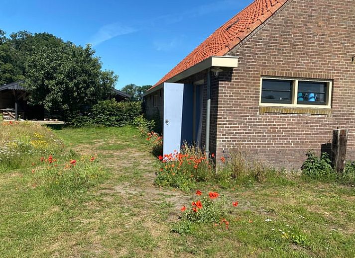 Cozy corner with wood stove in Cottage in Veenhuizen, ideal for relaxation in Frederiksoord, Southwest Drenthe.